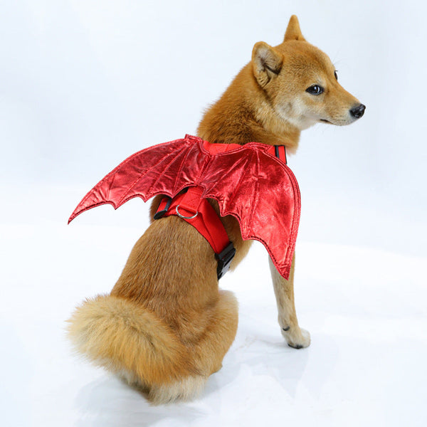 Pet Halloween Dress Up Costume Accessories Chest And Back Traction Rope Bat Transformation Outfit Dog Clothing & Shoes