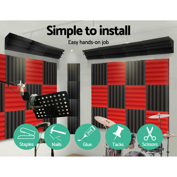 Alpha Acoustic Foam 40Pcs Corner Bass Trap Sound Absorption Proofing Treatment Acoustic Treatments