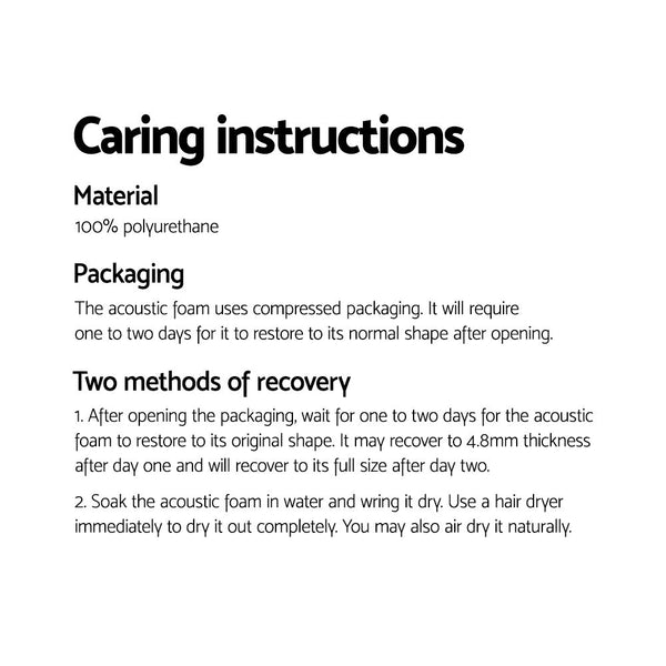 Alpha Acoustic Foam 20Pcs 50X50x5cm Sound Absorption Proofing Panels Eggshell Acoustic Treatments