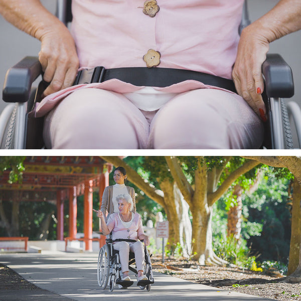 Equipmed 24 Inch Portable Folding Wheelchair 24" Mobility Chair Alloy Senior Elderly Aid Wheelchairs