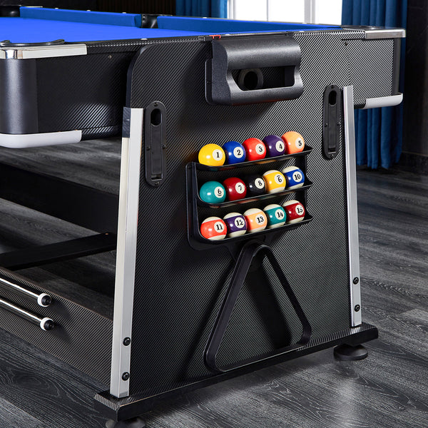 Activego Airshot 4 In 1 Velvet Cloth Pool Table And Hockey With Tennis Desktop Ball Puck Return System Easy Flip Design Full Billiards Balls Cues Bats