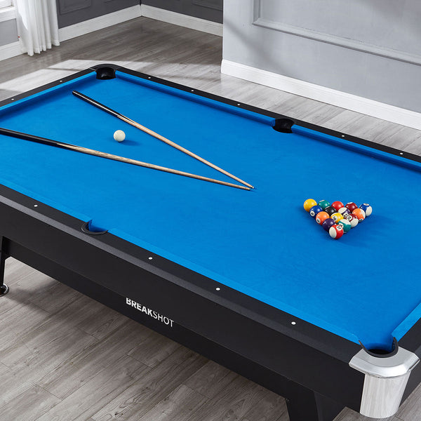 Activego Breakshot 7Ft High Speed Velvet Cloth Pool And Billiards Table With Ball Return Solid Legs Cues Balls Accessories Included Tackle Boxes & Bag