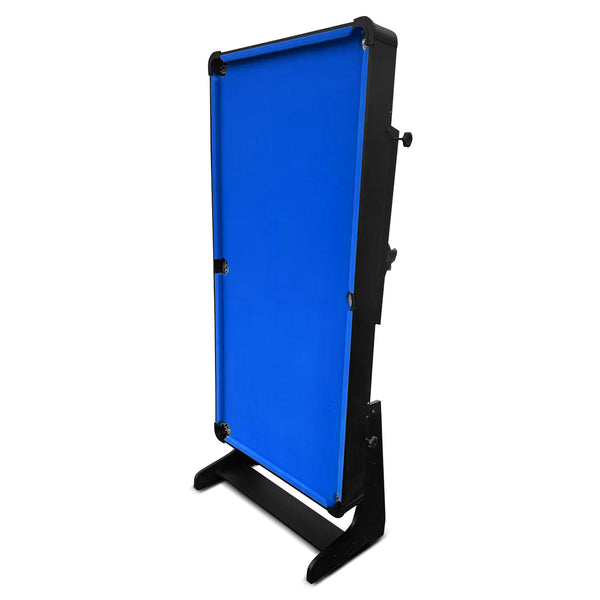 Activego Breakshot Fold Up High Speed Blue Velvet Cloth Pool And Billiards Table Comes With 8/9 Ball Set Triangle 2 Wooden Cues Surface Brush Tip Chal