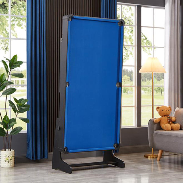 Activego Breakshot Fold Up High Speed Blue Velvet Cloth Pool And Billiards Table Comes With 8/9 Ball Set Triangle 2 Wooden Cues Surface Brush Tip Chal