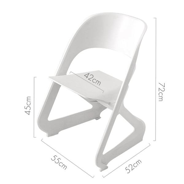 Set Of 4 Office Cafe Lounge Seat Stackable Plastic Leisure White Dining Chairs