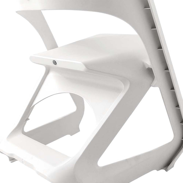 Set Of 4 Office Cafe Lounge Seat Stackable Plastic Leisure White Dining Chairs