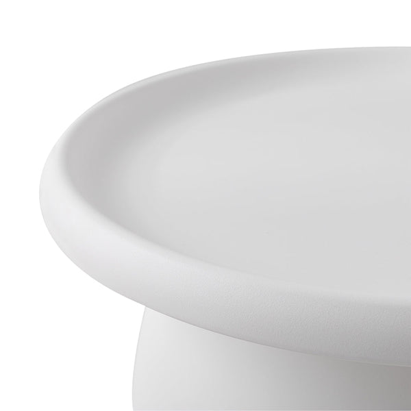 Coffee Table Raised Edge Round 71Cm Diameter Plastic White Home Furniture Coffee Tables