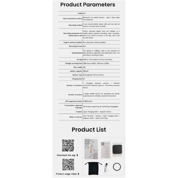 Ai Powered Voice Recorder And Call With Speech To Text & Summarization Supports 100 Languages 64Gb Storage Dictapones & Voice Recorders