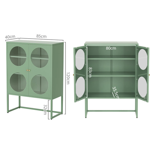 Artiss Artissin Buffet Sideboard Metal Cabinet Ella Green Sideboards & Buffets