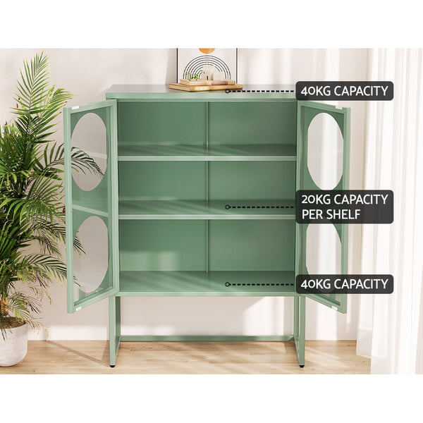 Artiss Artissin Buffet Sideboard Metal Cabinet Ella Green Sideboards & Buffets