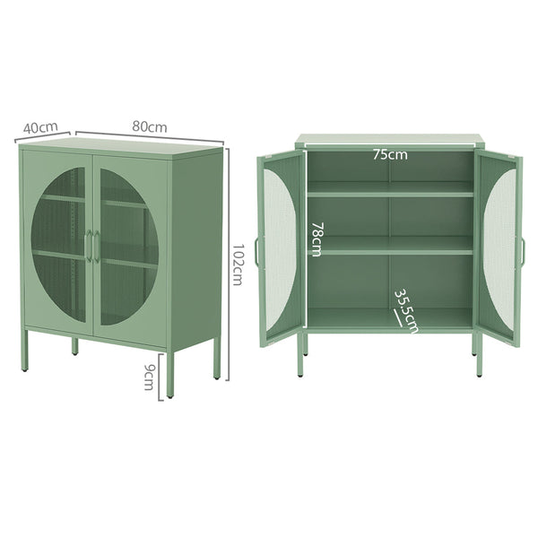 Artiss Artissin Buffet Sideboard Metal Cabinet Elsa Green Sideboards & Buffets