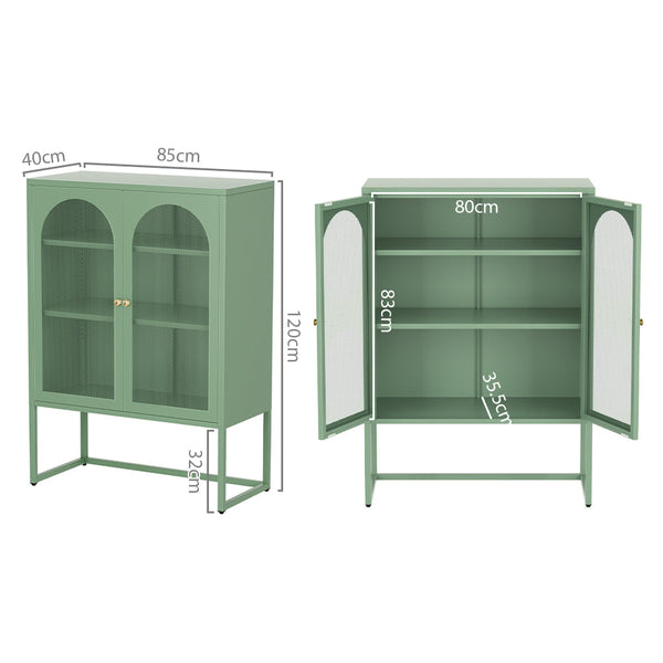 Sideboards & Buffets Artiss Artissin Buffet Sideboard Metal Cabinet Elma Green