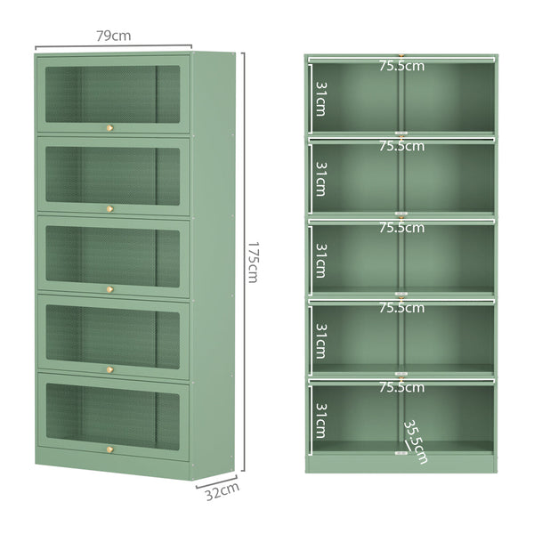 Artiss Artissin Buffet Sideboard Cupboard Cabinet Storage Mesh Doors Metal Green Elia Sideboards & Buffets