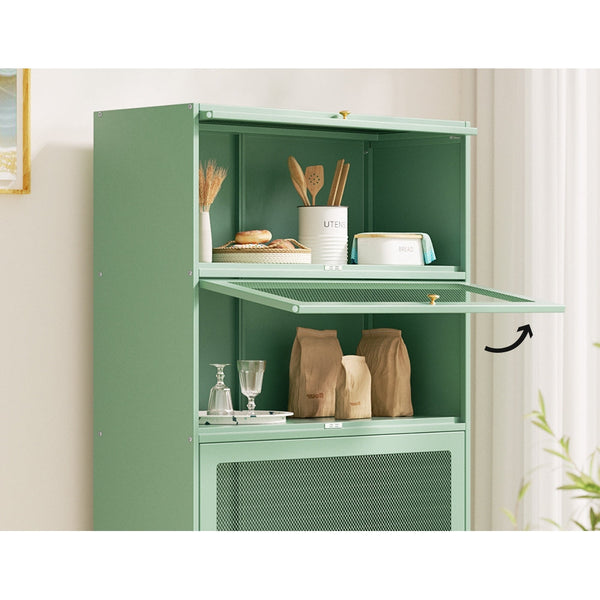 Artiss Artissin Buffet Sideboard Cupboard Cabinet Storage Mesh Doors Metal Green Elia Sideboards & Buffets