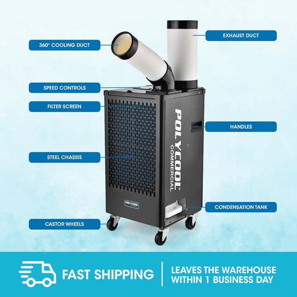 Polycool 2.7Kw Portable Industrial Spot Cooler Portable Air Conditioners