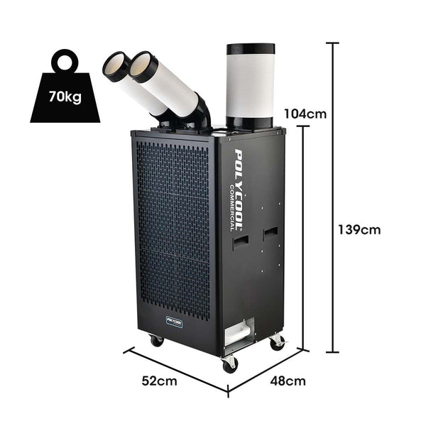 Polycool 4.5Kw Portable Spot Cooler With Twin Cooling Ducts 15A Plug Portable Air Conditioners