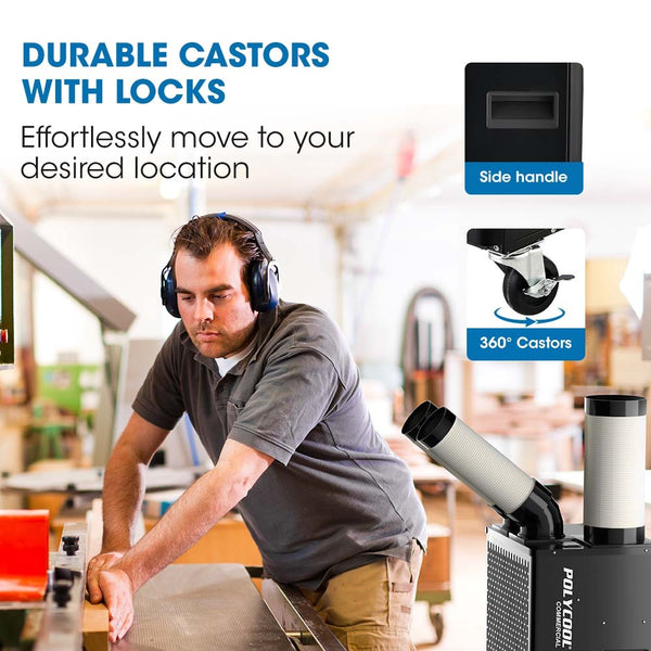 Polycool 4.5Kw Portable Spot Cooler With Twin Cooling Ducts 15A Plug Portable Air Conditioners