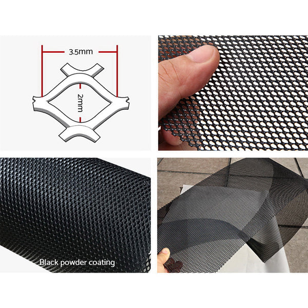 Gardeon Gutter Guard Aluminium Mesh 60M 100X20cm Black Gutter Guards