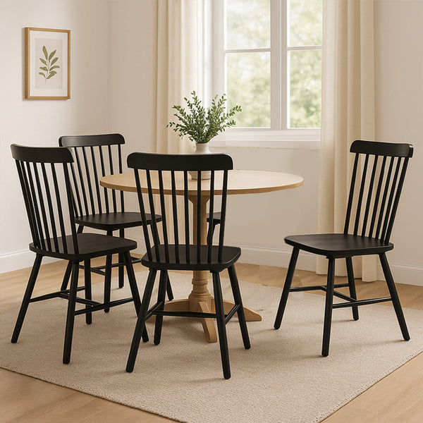 Levede 4X Kitchen Winsor Black Dining Chairs