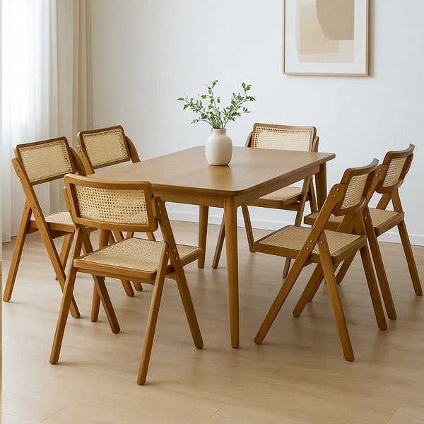 Levede 6X Foldable Rattan Dining Chairs