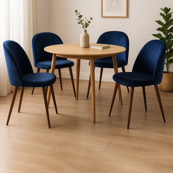 Levede 4X Seat French Navy Dining Chairs