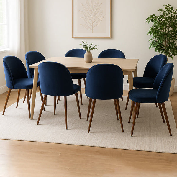 Levede 8X Seat French Navy Dining Chairs
