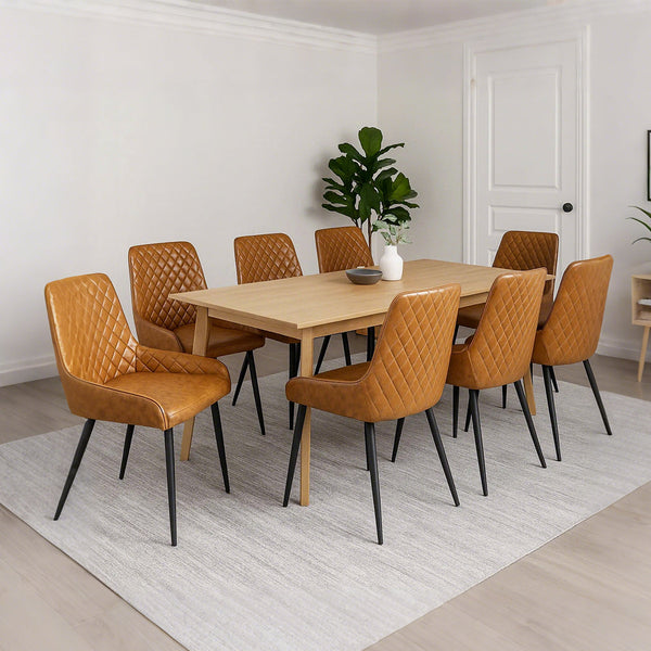 X 8 Padded Seat Pu Faux Leather Dining Chairs