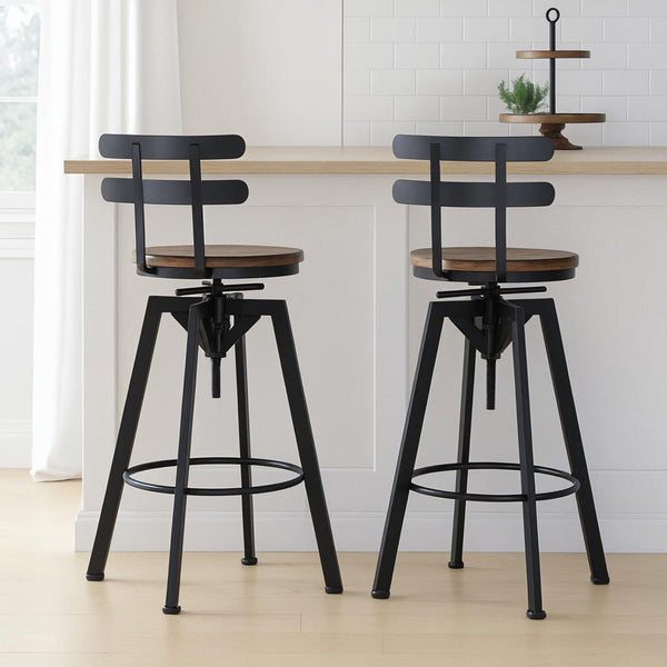 Levede 2X Bar Stool Industrial Adjustable Benches Bar Stools