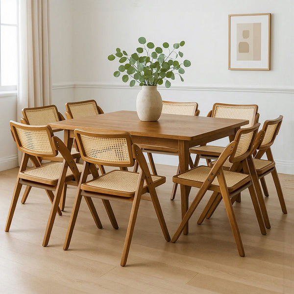 Levede 8X Foldable Rattan Dining Chairs