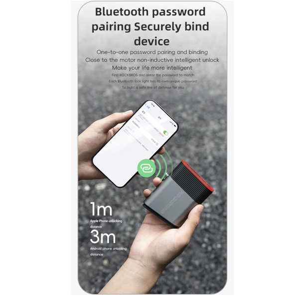 Rockbros Bicycle Rear Light Bluetooth Smart Lock Dual Function Ipx6 Waterproof 5 Lighting Modes Type C Mtb Bike Tail Lights & Reflectors