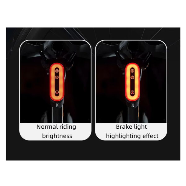 Rockbros Bicycle Rear Light Bluetooth Smart Lock Dual Function Ipx6 Waterproof 5 Lighting Modes Type C Mtb Bike Tail Lights & Reflectors