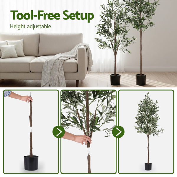 Pe Fabric Artificial Olive Tree Uv Resistant Indoor Outdoor Plant Home Decor Artificial Plants