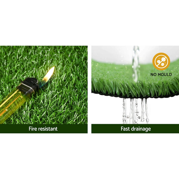 Prime Turf 2Mx5m 17Mm Synthetic Fake Lawn Plant Plastic Olive Artificial Grass