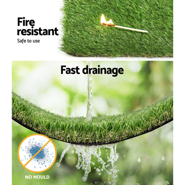 Prime Turf 30Mm 1Mx20m Synthetic Fake Lawn Plastic Plant 4 Coloured Artificial Grass