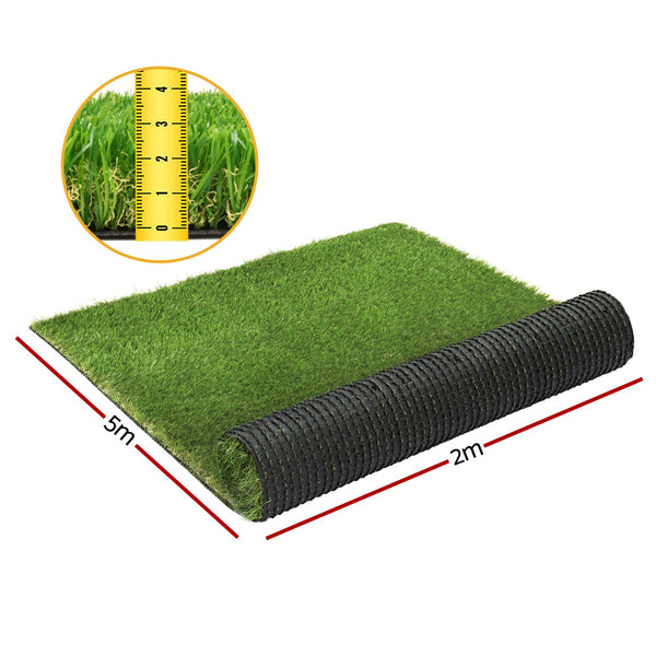 Prime Turf 30Mm 2Mx5m 60Sqm Synthetic Fake Lawn Plastic Plant 4 Coloured Artificial Grass