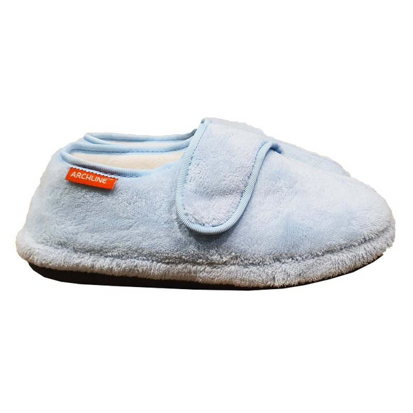 Archline Orthotic Plus Slippers Closed Scuffs Pain Relief Moccasins Powder Blue Comfort Shoes