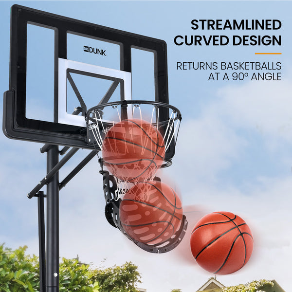 Dr. Dunk Basketball Return System With 360 Degree Universal Attachment Basketball Backboards