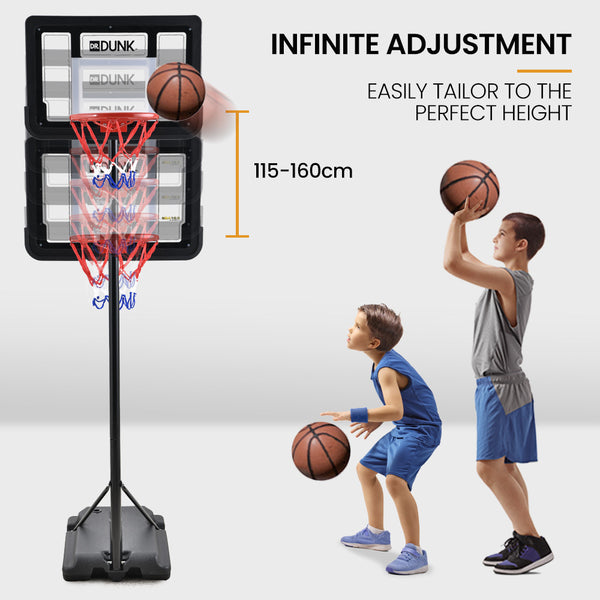 Dr. Dunk Kids Basketball Hoop Stand System 1.15M To 1.60M Height Basketball Backboards