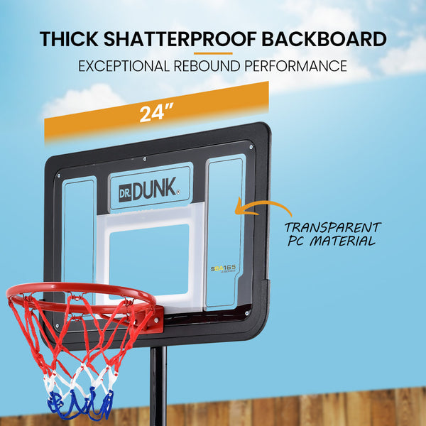 Dr. Dunk Kids Basketball Hoop Stand System 1.15M To 1.60M Height Basketball Backboards