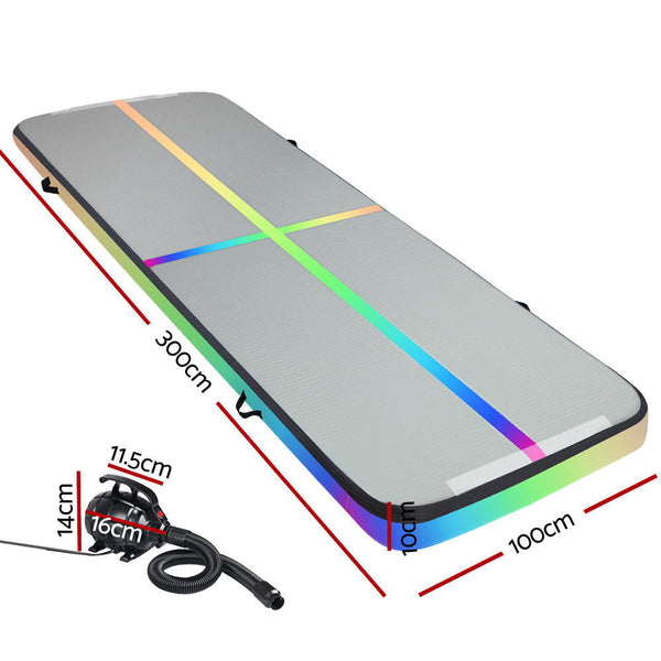 Everfit 3M Inflatable Gymnastics Mat With Pump Sports Fitness Equipment Gymnastics Mats