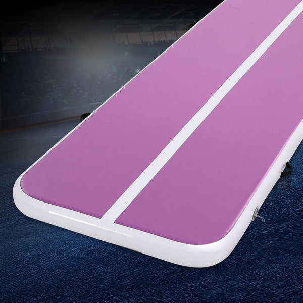 Everfit Inflatable Air Track Gymnastics Mat Sports Fitness Exercise Purple Mats & Non Slip Towels