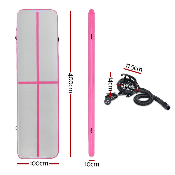 Everfit Airtrack Inflatable Tumbling Mat With Pump Sports And Fitness Mats & Non Slip Towels