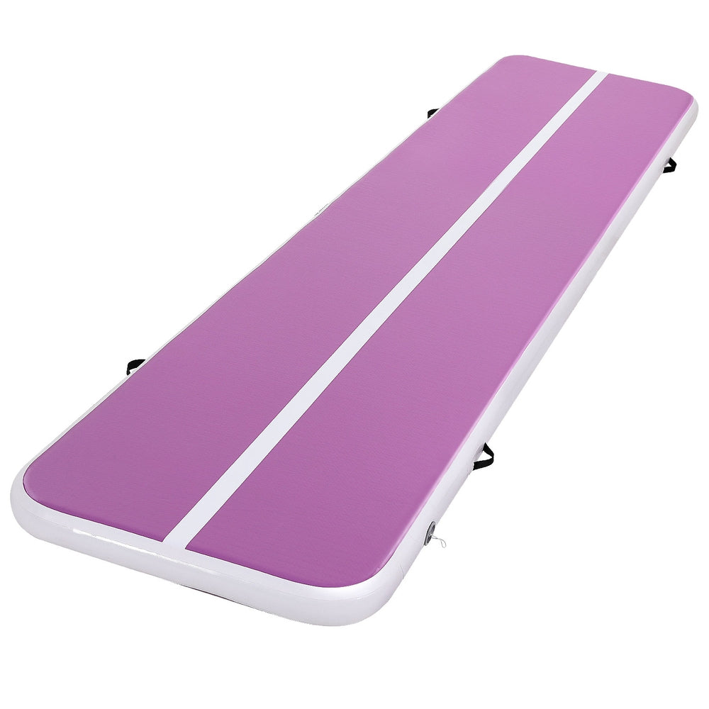 Everfit Inflatable Air Track Gymnastics Mat With Pump Sports And Fitness Yoga Purple Mats & Non Slip Towels