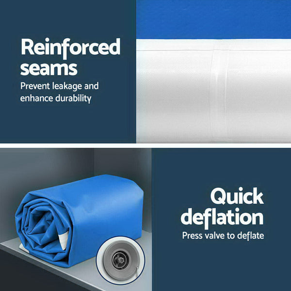 Everfit Inflatable Air Track Mat 20Cm Thick With Pump Gymnastics Fitness Blue Gymnastics Mats