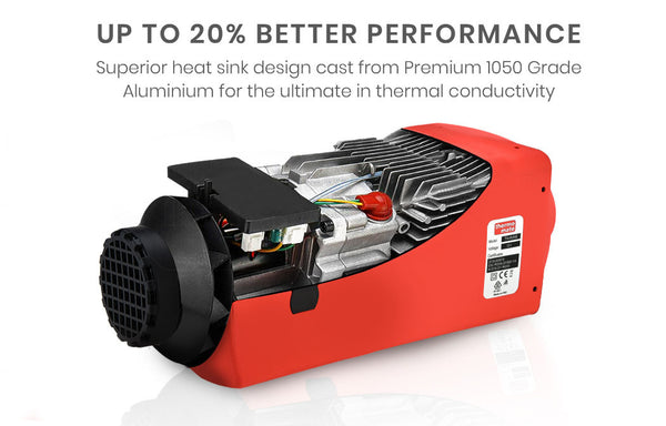 Thermomate 12V 5Kw All In One Diesel Air Heater For Caravan Camper Trailer Van Motorhome Rv Red Air Conditioning