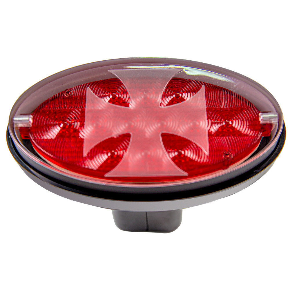 Jaxsyn Novelty Tow Bar / Trailer Hitch Cover Red Oval Brakelight Iron Cross Tow Bars & Winches