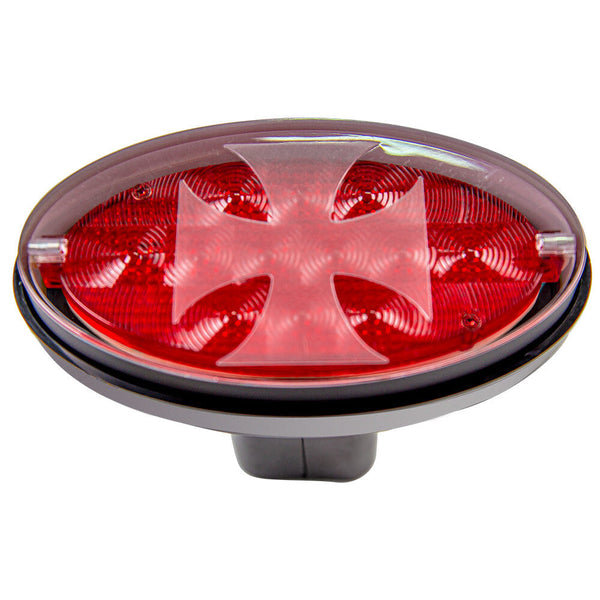 Novelty Tow Bar / Trailer Hitch Cover Red Oval Brakelight Iron Cross Tow Bars & Winches