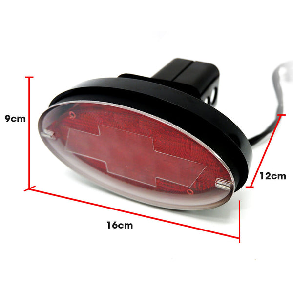 Novelty Tow Bar / Trailer Hitch Cover Red Oval Brake Light Chevvy Logo Tow Bars & Winches