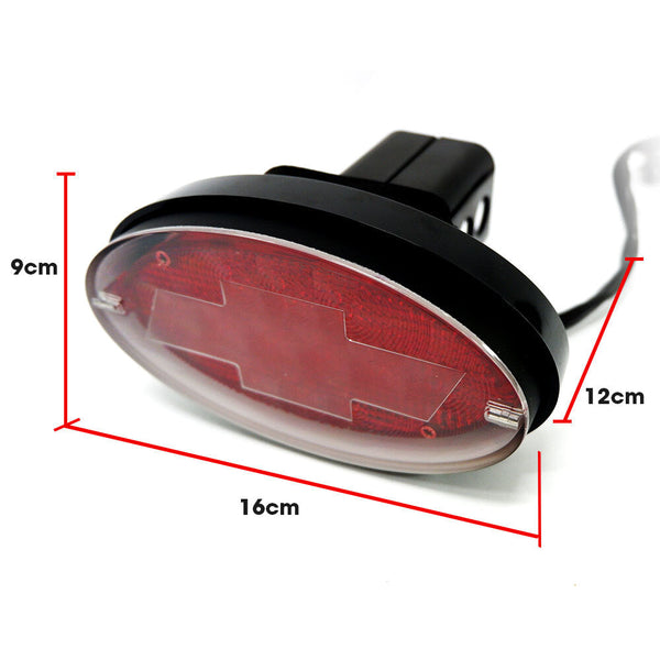 Jaxsyn Novelty Tow Bar / Trailer Hitch Cover Red Oval Brake Light Chevvy Logo Tow Bars & Winches