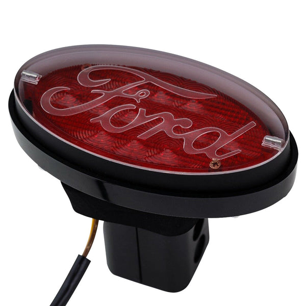 Jaxsyn Novelty Tow Bar / Trailer Hitch Cover Red Oval Ford Logo Brake Light Tow Bars & Winches